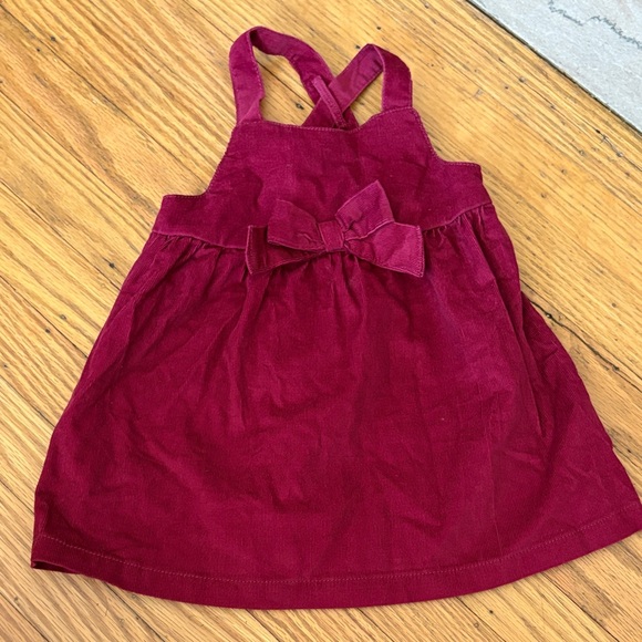 Carter's Deep Red Corduroy Dress with Bow - Picture 1 of 7